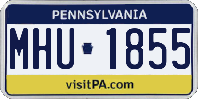 PA license plate MHU1855