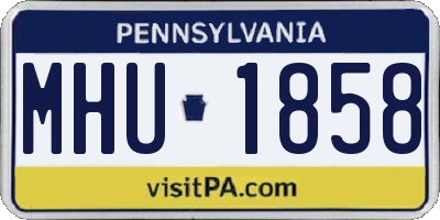 PA license plate MHU1858