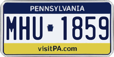 PA license plate MHU1859