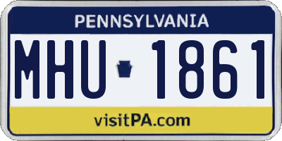 PA license plate MHU1861