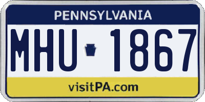 PA license plate MHU1867