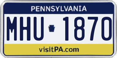 PA license plate MHU1870