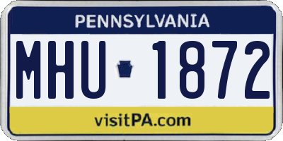 PA license plate MHU1872
