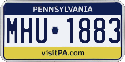 PA license plate MHU1883