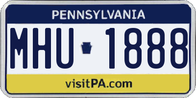 PA license plate MHU1888