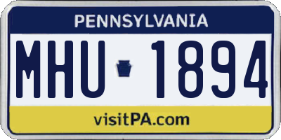 PA license plate MHU1894