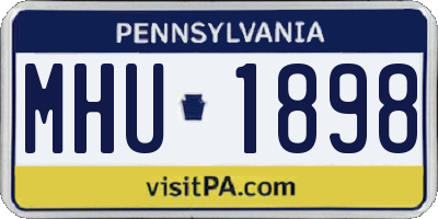 PA license plate MHU1898