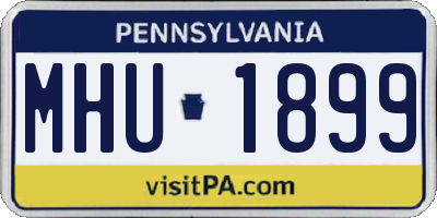 PA license plate MHU1899