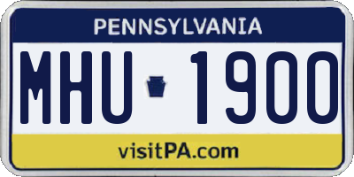 PA license plate MHU1900