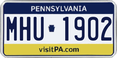 PA license plate MHU1902