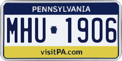 PA license plate MHU1906
