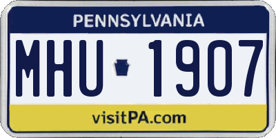 PA license plate MHU1907