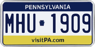 PA license plate MHU1909