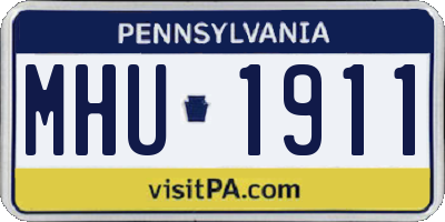 PA license plate MHU1911