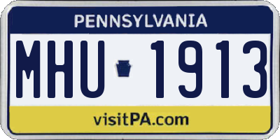 PA license plate MHU1913