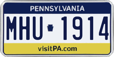 PA license plate MHU1914