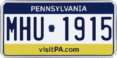 PA license plate MHU1915