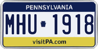 PA license plate MHU1918