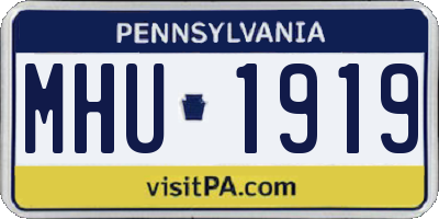 PA license plate MHU1919