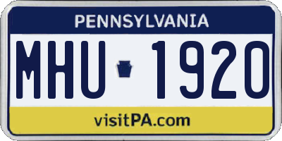 PA license plate MHU1920
