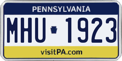 PA license plate MHU1923