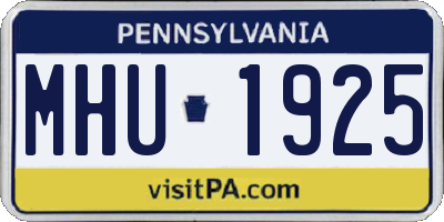 PA license plate MHU1925