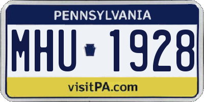 PA license plate MHU1928