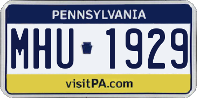 PA license plate MHU1929