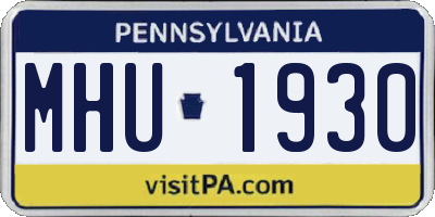 PA license plate MHU1930