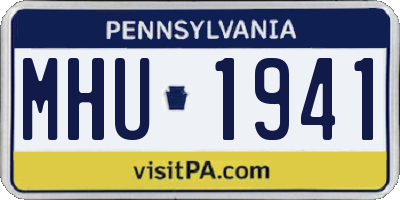 PA license plate MHU1941