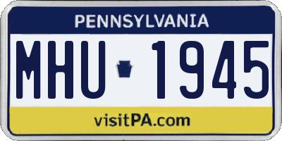 PA license plate MHU1945