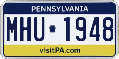 PA license plate MHU1948