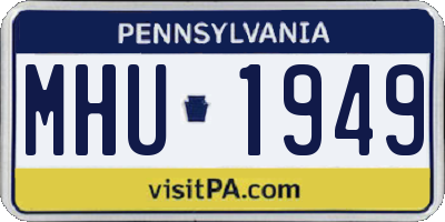 PA license plate MHU1949