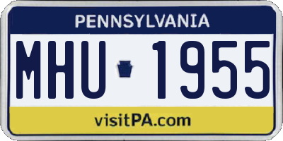 PA license plate MHU1955