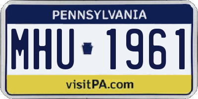 PA license plate MHU1961