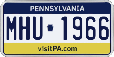 PA license plate MHU1966