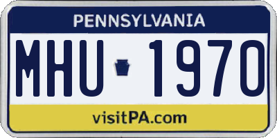 PA license plate MHU1970