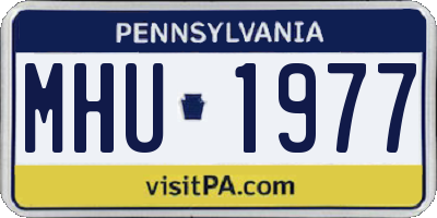PA license plate MHU1977