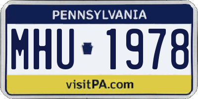 PA license plate MHU1978