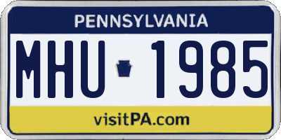 PA license plate MHU1985