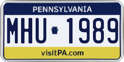 PA license plate MHU1989