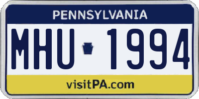 PA license plate MHU1994