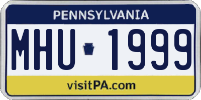 PA license plate MHU1999