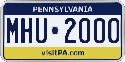 PA license plate MHU2000
