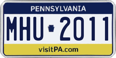 PA license plate MHU2011