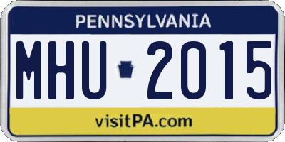 PA license plate MHU2015