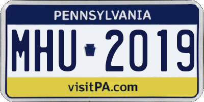 PA license plate MHU2019