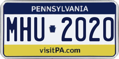 PA license plate MHU2020