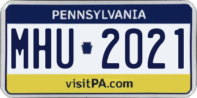 PA license plate MHU2021