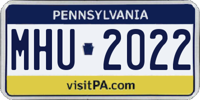 PA license plate MHU2022